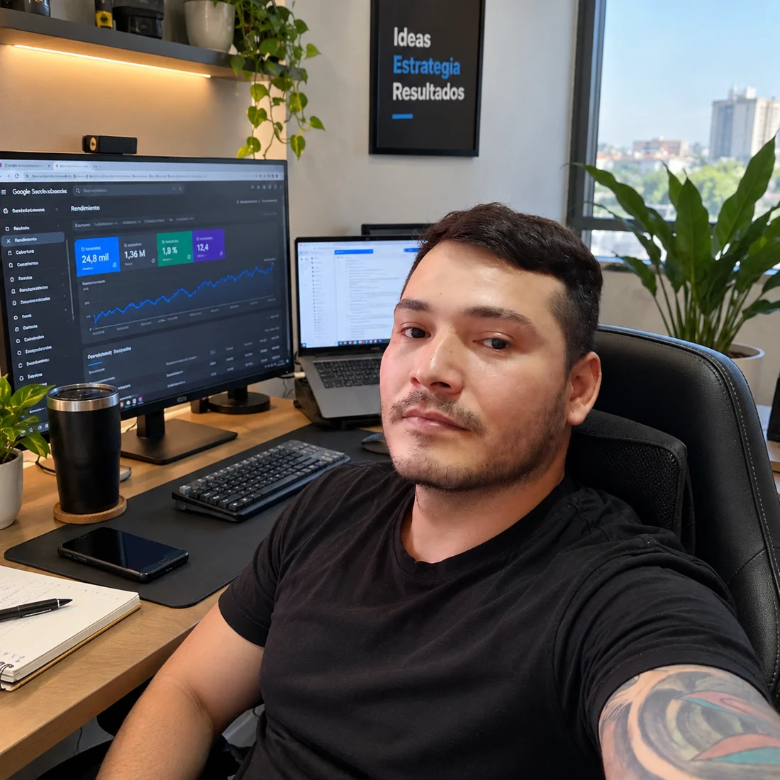 Antonio Goez en su espacio de trabajo